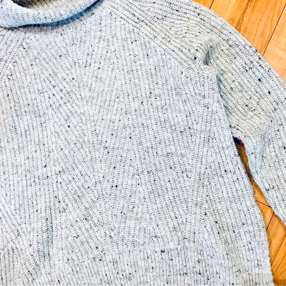 Madewell cable knit sweater ribbed knit wool grey gray winter turtleneck… - Picture 10 of 10